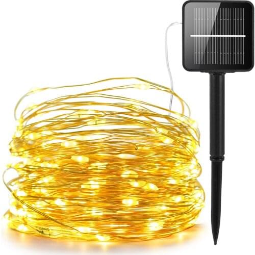 100 200 LEDs Outdoor Solar Lamps LED String Lights Fairy Holiday Christmas Party Garlands Solar Garden Waterproof Lights