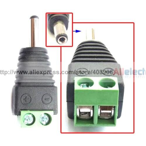 100pc 2pin 3.5mm x 1.3mm DC Power Charger Plug Terminals for CCTV Camera Notebook