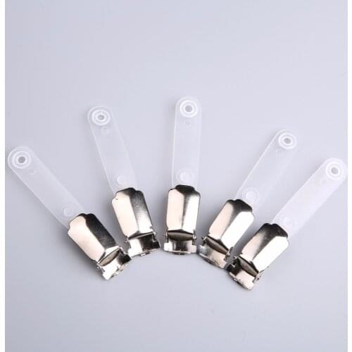 100Pcs Transparent Metal Clips with Clear Vinyl Straps/renovate snaps for Id Badge Holder Duckbill Buckle Document folder