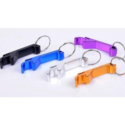 1000 Pcs Beer Bottle Opener Aluminum Alloy Keychain Key Ring Wine Beer Bottle Opener Key chain Random Color