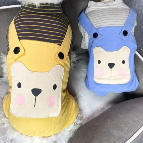 2021 Spring Thin Pet Dog Fake Two-piece Strap Four-legged Puppy Clothes Teddy Pomeranian Clothes