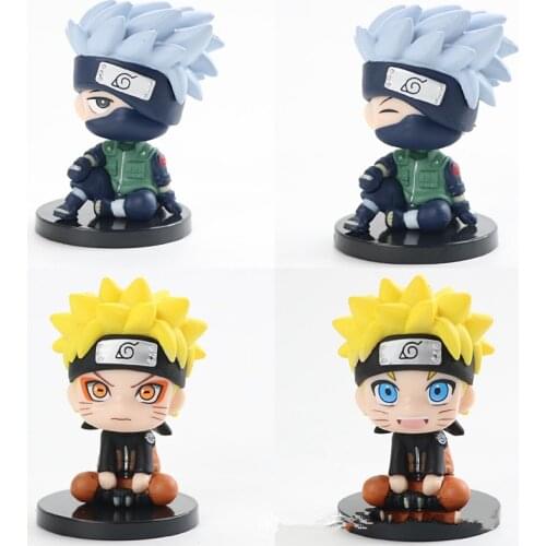 4pcs Set 6.5cm Anime Naruto Action Figure Toys Uzumaki Kakashi Collectible Models Cartoon Dolls Gifts Kids Toys