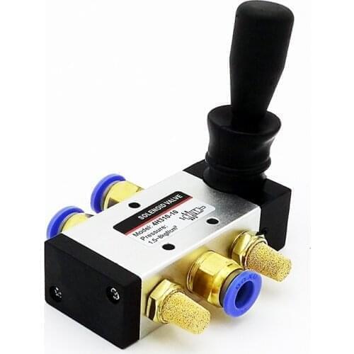 Free Shipping 4H410-15 1/2" 2 Position 5 Port Manual Five Way Pneumatic Air Valve Hand Lever Operated Control Valve