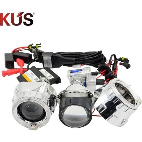 2.5inch bixenon Projector lens with DRL day running angel eyes angel eyes hid xenon kit H1 H4 H7 hid projector lens headlight