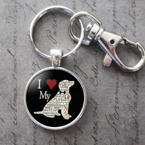 I Love Dog Key Ring Key Chain Animal Photo Key Buckle Pendant Birthday Festival Anniversary Gift Jewelry Accessories