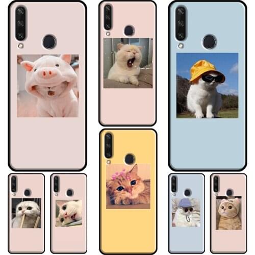 Funny Cute Lovely Cat For Huawei Nova 5T 2i Phone Case For Huawei Y5 Y6 Y9 Y7 2017 2018 2019 Y6P Y5P 2020 Cover