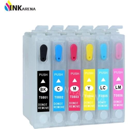 T0801 Refillable ink Cartridges for Epson RX560 R285 RX585 PX720wd PX820 P50 PX660 PX700W PX701W PX720 PX730 PX800 Printer Ink