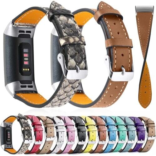 For Fitbit Charge 3/4 Genuine Leather Watchbands Fashion Simple Adjustable Bracelet Band For 3SE/ 4SE Replacement Wristband
