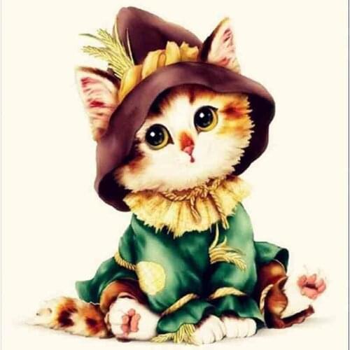 Dpsprue Full 5d Diy Diamond Painting Cross Stitch Animal Cat Diamond Embroidery Kit Mosaic Home Artworks Decor Gift S26