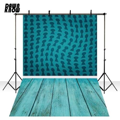 DAWNKNOW Pattern Wall Photography Background Backdrops Photocall Blue Floor Wedding Children Newborn Photo Studio Shoot GY215