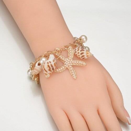 Personality Summer Shell Bracelet Conch Star Bracelet Fashion Pearl Womens Jewelry Saudi Bracelet