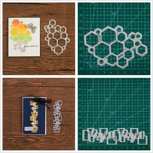 InLoveArts Geometry Grid Net Metal Cutting Dies Card Maker Stencil Rectangle Scrapbooking Photo Album Card Paper Embossing Craft