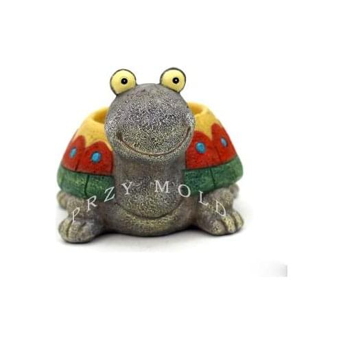 Cartoon tortise planter silicone mold Tortoise lovely animal Multi-meat Flowerpot House Garden decorations cement clay mould