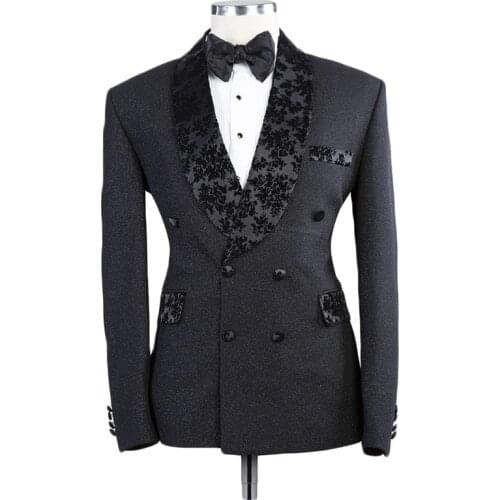 One Pieces Printed Men Suits Cotton Groom Tuxedos Lapel Modern Formal Double Breasted Men Coat Custom Made Party Jacket