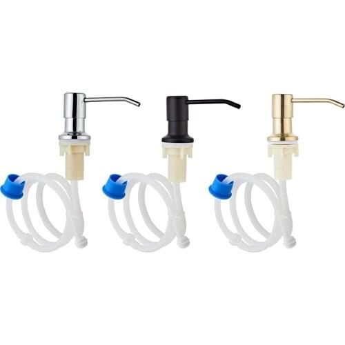 Liquid Soap Dispenser Stainless Steel Pump Head Extension Tube Kit Replacement for Kitchen Sink Metal Accessories