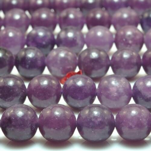 Natural Purple Lepidolite Smooth Round Loose Beads Wholesale Gemstone Semi Precious Stone Bracelet Necklace Diy Jewelry Making