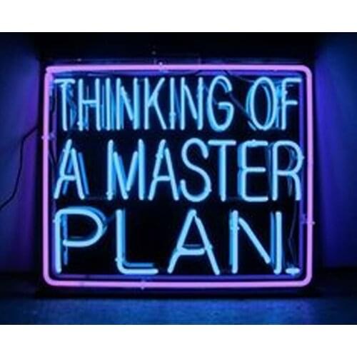 Neon Sign For Thinking of A master Plan Lamp real glass tubes resterant decorate room light Hotel Impact Attract light