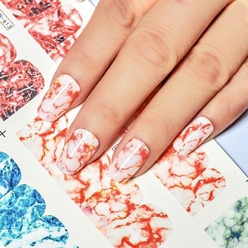 1 Pcs Marble Series Nail Sticker Foils Paper Nail Transfer Water Foils Slide Nail Art Decals Nails Accessories