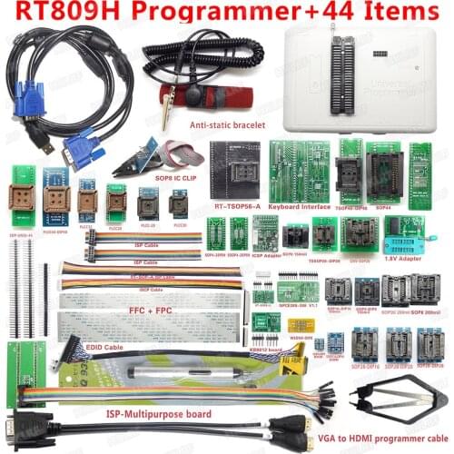 RT809H EMMC-Nand FLASH Programmer +44 Iterms With Cables EMMC-Nand Free shipping