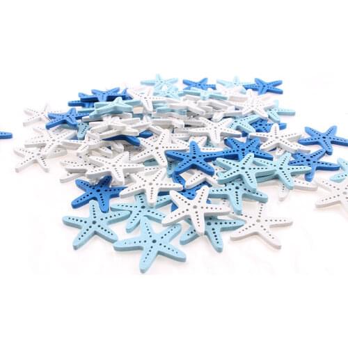 Mixing Star Wooden Button for Handwork for Clothing Scrapbooking Crafts DIY Clothes Sewing Accessories Natural Button Decorative