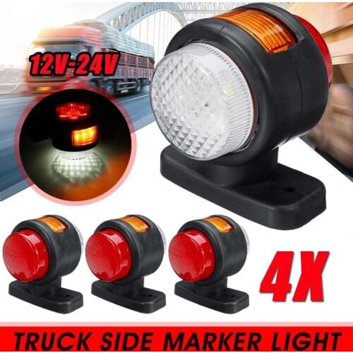 12V 24V Car Truck LED Side Marker Light Turn Signal Indicator Tail Brake Stop Lamps Amber Red White For Trailer Lorry Caravan