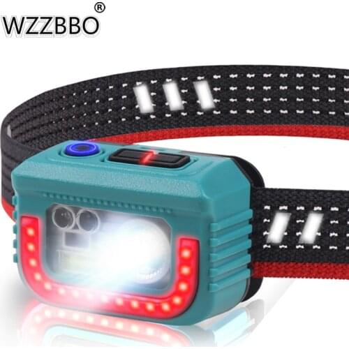 XPG LED Yellow/red/white Three-light Source Intelligent Sensor Headlight Outdoor Camping Built-in Battery Portable Headlight