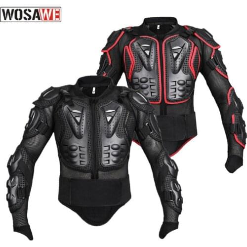 WOSAWE WOLFBIKE Motorcycle & Auto Riding Racing Protective Cycling Armor Jacket Full Body Protector Chest Shoulder Protection