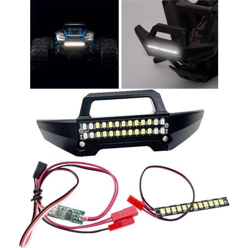 Rear Bumper w/ Light & Front Light Bar Headlight for MAXX 1:10 Scale RC Car Off Road Car Model Modification Acc