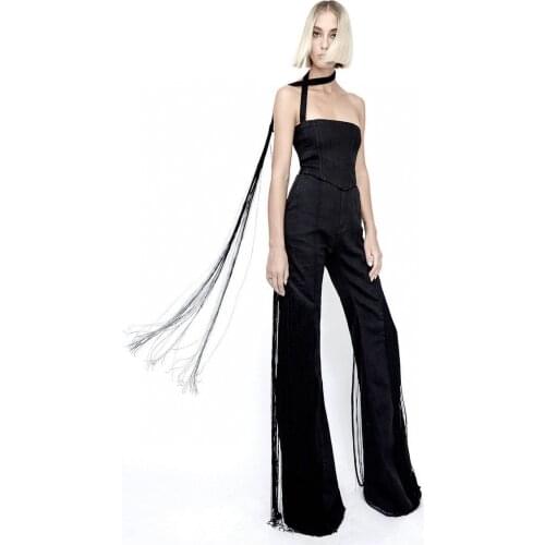 Summer Fashion 2021SS Luxury Women Tassel Jeans Female Denim Black Pants Trouse Gdnz 6.20