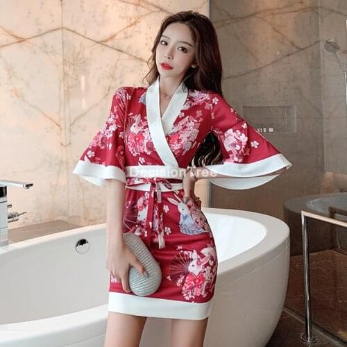 2021 womens sakura anime costume japanese kimono costume vintage original tradition silk yukata dress kimono femme dress