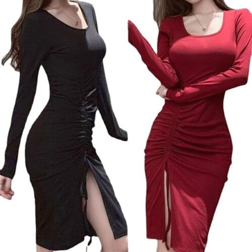 S-3XL 2021 Women Autumn Winter Bandage Dress Women 2021 Sexy Long Sleeve Slim Elastic Bodycon Party Dresses Vestidos