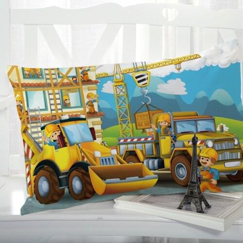 1pc Cartoon Childrens Pillow cover Pillow case Bedding Pillowcase Pillowcovers decorative 50x70 3D for kids baby Car crane