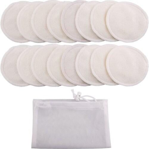 16Pcs/set Reusable Cotton Makeup Remover Pads With Bag 3.15 Inch Washable Eyeshow Nail Art Remover Pad Face Cleaning Cotton Pads