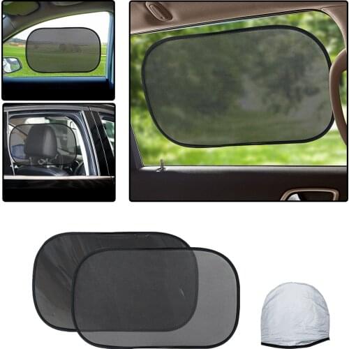 2 Pcs Car Sunshades UV Protecion Electrostatic Adsorption Side Window Sunlight Cover Mesh Shading Blind For Mercedes Audi VW BMW