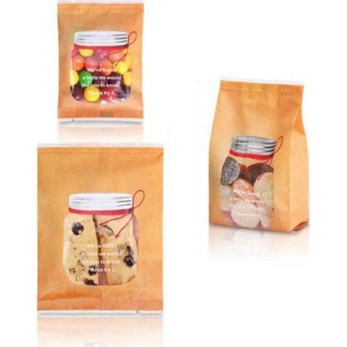 200pcs Party Candy Cookie Gift Bag Biscuit Handmade DIY Christmas Plastic Packaging Bags Hot Seal Bags