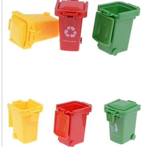 3pcs/pack Wholesale Kawaii Trash Garbage Can Container Gag Toy One Set For Children Playing