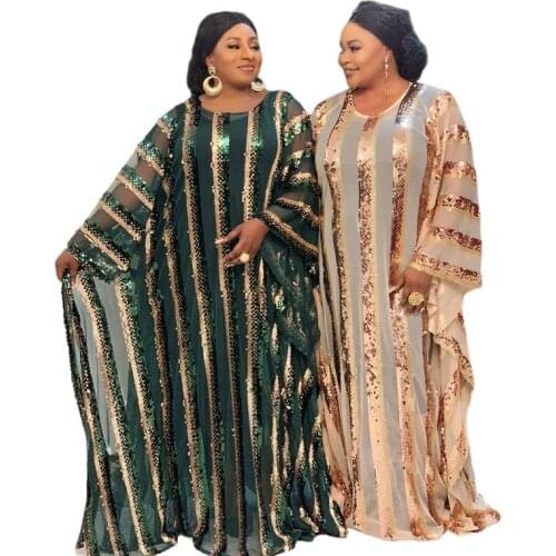 African Dresses for Women Plus Size Dashiki Diamond Beads African Clothes Abaya Dubai Muslim Dress Robe Africa Dress