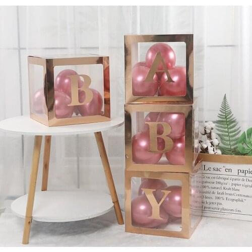 Alphabet Custom Transparent Name Box Baby Shower Boy Girl Wedding 1st Birthday Party Decoration Kids Gender Reveal Home Decor