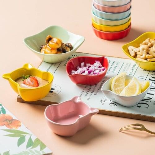 Bear Sauce Dish Tableware Appetizer Serving Tray Ceramics Sauce Dishes Spice Plates Kitchen Supplies Plates Spice Dish Plate