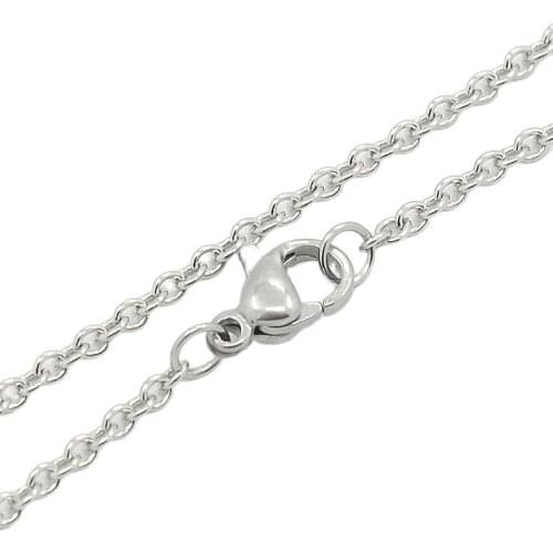 10pcs/lot Stainless Steel Link Rose Gold/Gold/ Silver Color Chains Necklaces DIY Jewelry Unisex Classic Cable Chain 17.7 inches