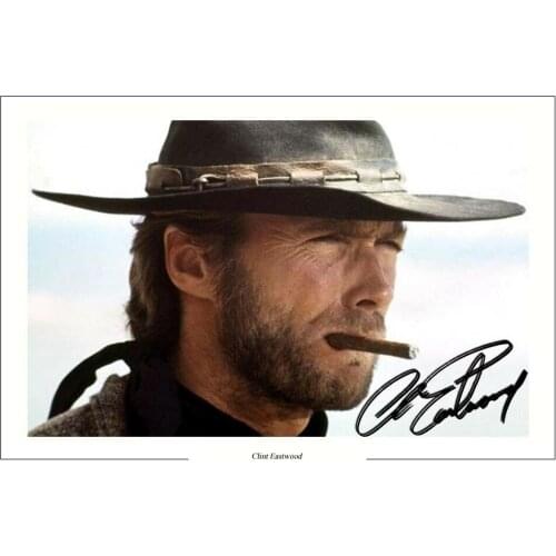 CLINT EASTWOOD Signed PHOTO Art Film Print Silk Poster Home Wall Decor 24x36inch