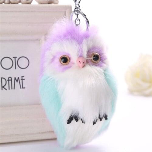 Kids Toys Stuffed Animals Fluffy Owl 15CM Cute Owl Cute Plush Toys Bag Keychain Car Key Holder for Pendant Doll B0795