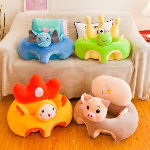Child Baby Seats Sofa Support Seat Cover Plush Baby Chair Learning To Sit Feeding Chair Cover Soft Plush Toy，Without filler