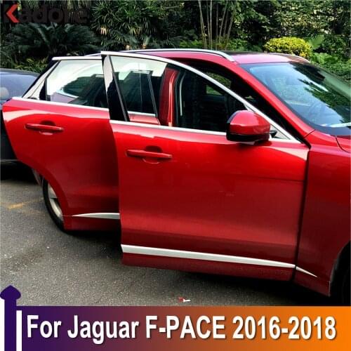 For Jaguar F-PACE 2016 2017 2018 ABS Matte Side Door Line Garnish Body Trim Molding Cover Bezel Styling Protector Accessories