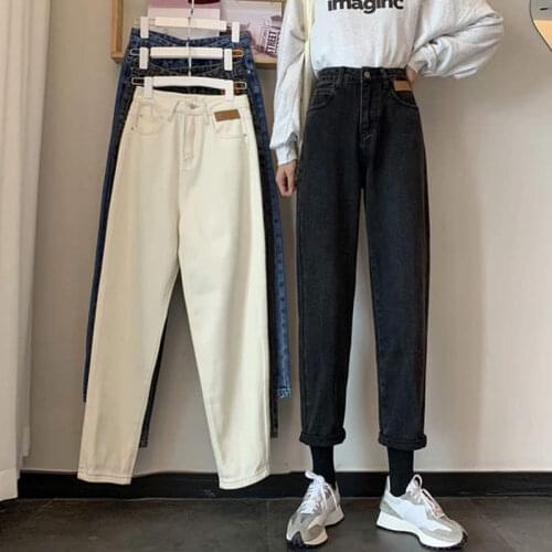 Women Street Denim Jeans Loose Casual Jeans 5XL Plus Size Harem Pants Women Retro Straight High Waist Jeans