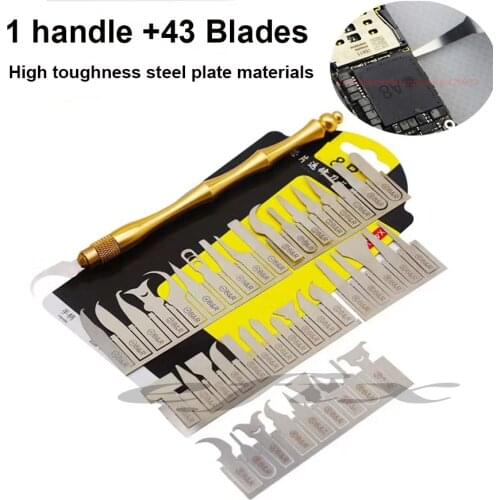 Efix 43 in 1/4 in 1 BGA Chip IC Knife Blade CPU Remover Hand Tools Set for Repair Removing iPhone Motherboard Mainboard NAND