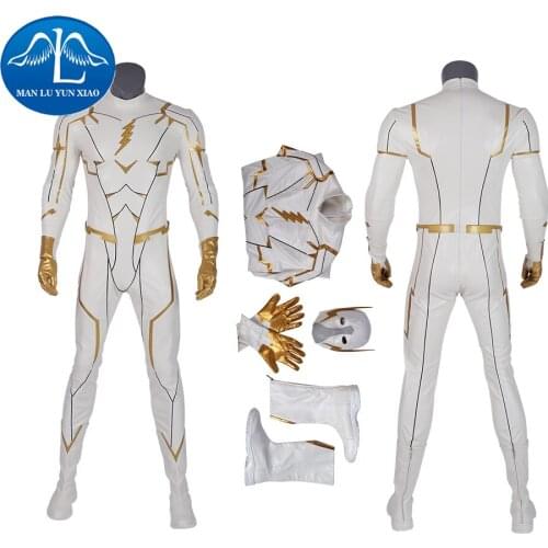 The Flash Season 5 Barry Allen God Speed Cosplay Costume Carnival Halloween for Adult Men Jumpsuits Rompers Suits