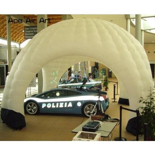 Giant 9m white igloo inflatable dome marquee without doors,car canopy,pop up spider/beams tent with 4 beams for event shows