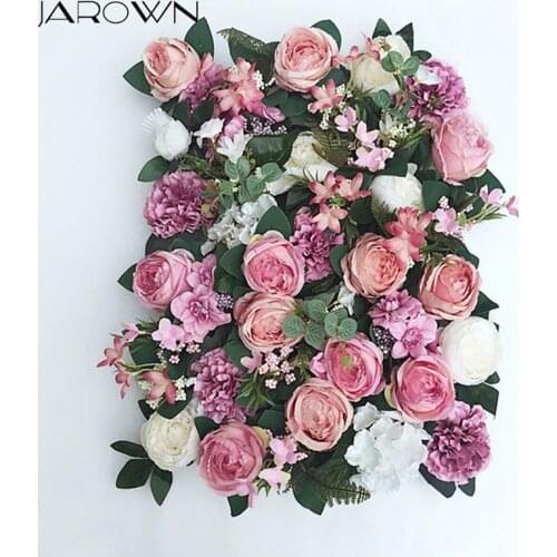 JAROWN Artificial Flower Row Simulation Rose Peony Hydrangea Background Wall Fake Flowers Wedding Feast Arrangement Props Flores