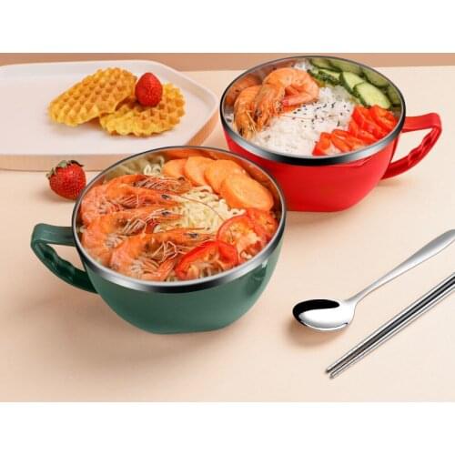 Cute ins style creative instant noodle Cup bowl with cover bento box Student lunch box instant noodle Bowl soup Bowl set b